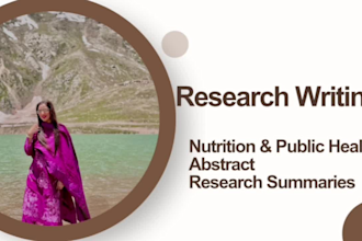 write nutritional content, research, summaries and abstract