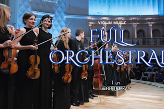 record full orchestra for strings, woodwinds, brass, violin, oboe and percussion
