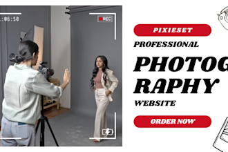 design an attractive pixieset website, squarespace, photography website