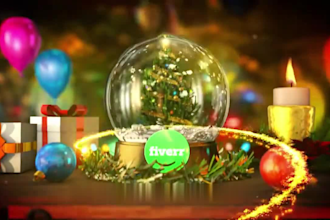 design 3d festive greeting video,christmas ecards,text animation intro,outro,gif