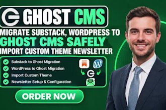 migrate subtack, wordpress to ghost cms safely, import custom theme newsletter