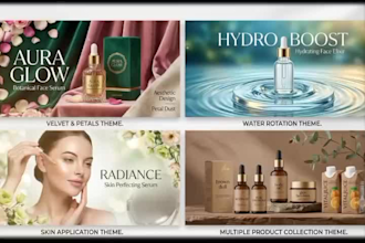 design luxury serum flyer, skincare cosmetics poster