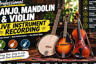 record banjo, mandolin and violin for your track