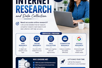 do professional internet research and data collection
