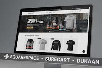design squarespace surecart dukaan gym trainer fitness health brand site