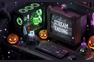 do aesthetic halloween cute game room twitch screen halloween overlay animation