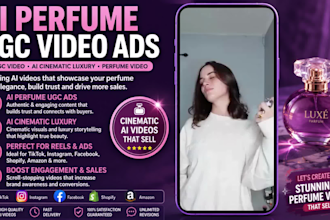 create ugc ai video ads, perfume ads, ai commercial ads, ai reels video