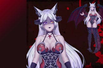 draw and rig live 2d vtuber model design anime vtuber rigging for vtube studio