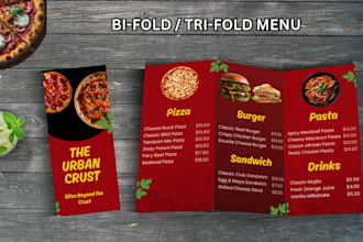 design an editable restaurant menu, food menu, or digital menu