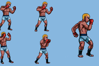 do pixel art sprite sheet, npc character, pixel character, retro pixel animation