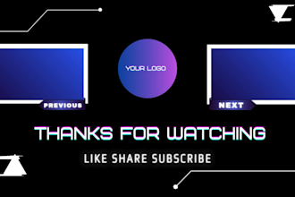design professional youtube end screen, outro and end card