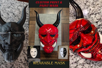 sculpt 3d print and paint mask custom cosplay or halloween mask print helmet