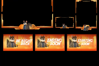 anime vtuber furry avatar and streaming overlay pack