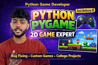 develop, fix or customize 2d games using python pygame