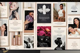 design luxury instagram post for beauty skincare cafe and fashion
