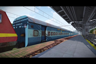 create 3d train animation, 3d locomotive vehicle animation, railway animation