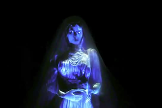 create spooky halloween hologram animation and projection mapping visuals