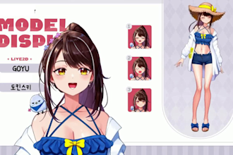 design and rig live2d vtuber model anime style female and male vtuber model
