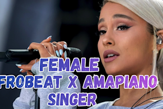 be female pop singer, rock, afrobeat and amapiano in english or spanish