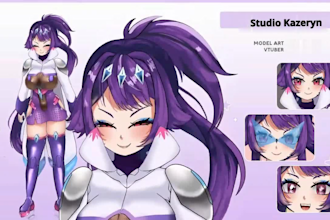 design and rig cute live2d vtuber model for vtuber studio