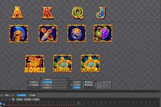 create professional 2d game symbol, icon and vfx animations in spine 2d