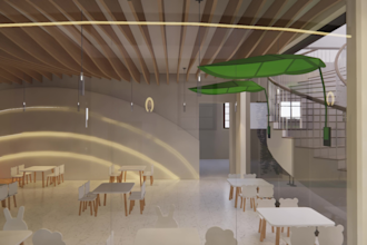 restaurant interior design, cafe interior design, 3d rendering visualization