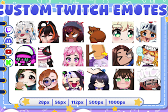 twitch emotes, chibi emotes, and animated emotes for stream
