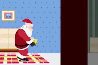 christmas mascot animation, 2d holiday video, xmas logo animation, xmas ad video