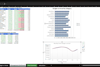 build a budget vs actual variance dashboard in excel