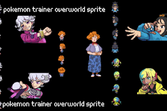 create animated pokémon trainer sprite, overworld sprite in gen 3, 4 and 5 style