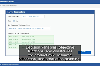 build an excel solver optimization model