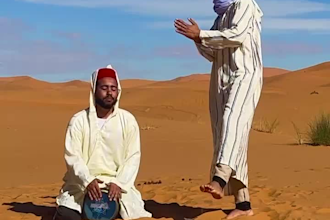 create a funny happy birthday video from the sahara desert