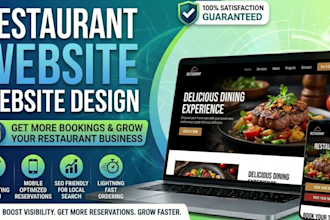 design a modern restaurant website with online ordering and reservations