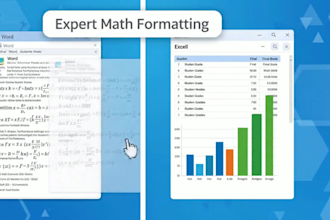 be your expert math document specialist in ms word and excel