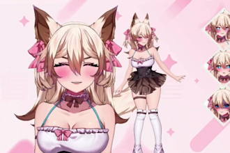 design and rig female live2d model 2d vtuber model rigging 3d vtuber commission