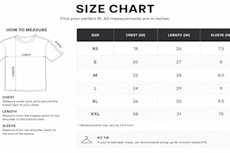 design fashion clothing size guide and create size chart