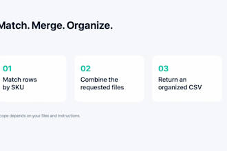 clean and merge your product CSV files by sku