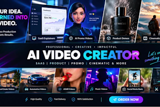 create a saas explainer video and animated product demo, ai product commercials