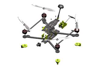 build custom drone frame cad model, ready made component frame design for print