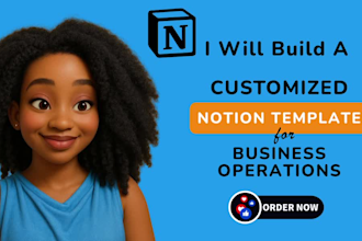 custom notion template  for productivity and organization