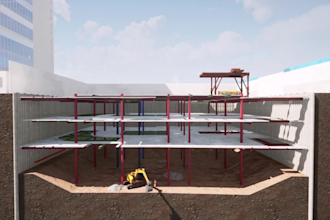 3d construction sequence animation site development plan industrial simulation