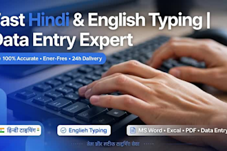 do fast hindi and english typing data entry and pdf to word conversion