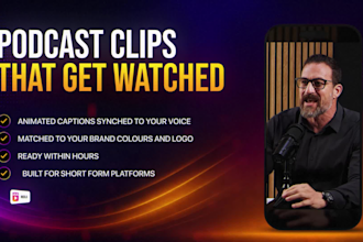 edit your podcast into animated short form video clips