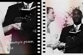 create a photo slideshow video for birthday, wedding, or memorial and text