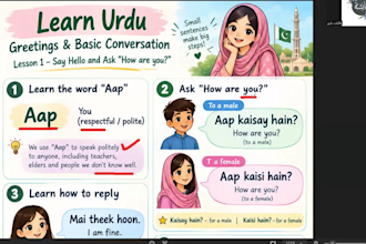 be your native urdu language tutor, learn urdu conversation