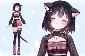 design live2d vtuber model, vtuber rigging anime vtuber avatar, 3d vtuber model