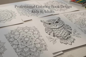 design  coloring book for kids and adult for kdp