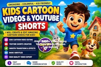 create kids cartoon videos for youtube short