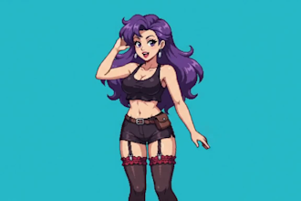 create 2d pixel art animation sprite sheet for nsfw female game character assets