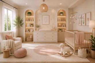 design and render a functional kids room, playroom nursery, teenager room